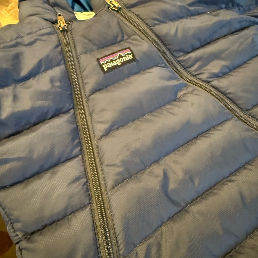 Patagonia Navy Quilted Puffer Vest with Dual Zippers